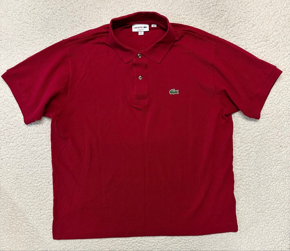Lacoste Mens Short Sleeve Pique Polo Shirt Size XL